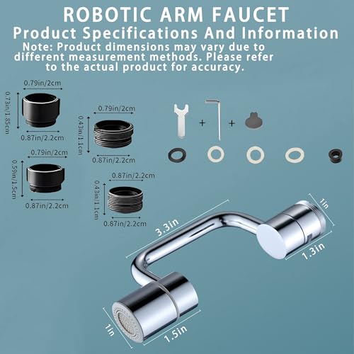 1080° Rotating Faucets Extender, 2 Modes Rotatable Faucet Aerator Extension | Dual water outlet modes, multi-directional adjustment, multiple accessory sets, simple and quick installation