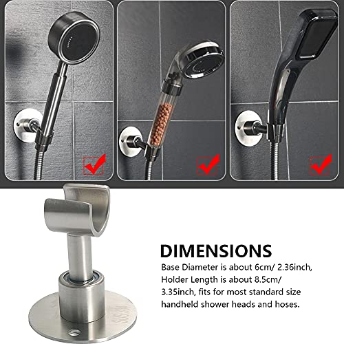 UXELY 360° Adjustable 304 Stainless Stell Handheld Shower Head Holder Wall Mount, Bathroom Shower Head Bracket with Screw Set, Shower Spray Holder, Shower Wand Holder(Silver)