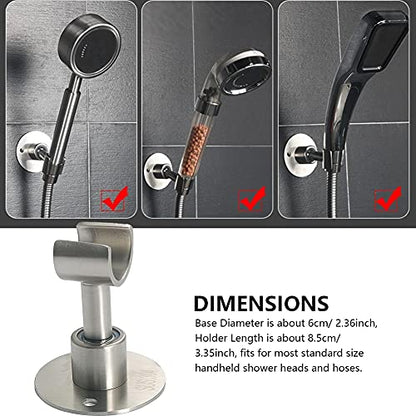 UXELY 360° Adjustable 304 Stainless Stell Handheld Shower Head Holder Wall Mount, Bathroom Shower Head Bracket with Screw Set, Shower Spray Holder, Shower Wand Holder(Silver)