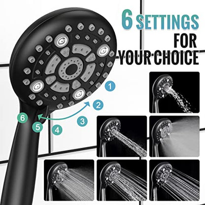 SR SUN RISE Shower Faucet - 16 Inch Multifunctional High Pressure Shower Head System with Handheld Shower Head Fixtures - Valve Included - Matte Black - color: Matte Black, size: 16 Inch