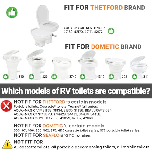 RV Bidet Toilet Seat Attachment, RV Bidet for Camper Toilet with Dual Nozzles, Self/Rear/Front Cleaning, Non-Electric, Adjustable Water Pressure, Fresh Water - color: Aqua-Chrome