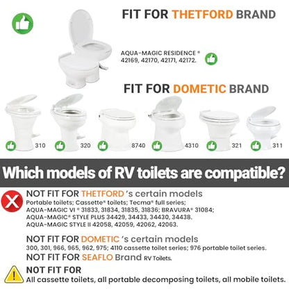 RV Bidet Toilet Seat Attachment, RV Bidet for Camper Toilet with Dual Nozzles, Self/Rear/Front Cleaning, Non-Electric, Adjustable Water Pressure, Fresh Water - color: Aqua-Chrome