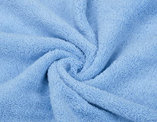 American Soft Linen 100% Cotton Luxury Turkish Towels, 6 Piece Towel Set | Soft Absorbent Quick Dry OEKO Tex Standard 100 Certificated Durable Machine Washable Premium Hotel Quality - color: Sky Blue