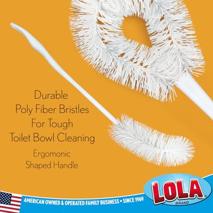 LOLA Toilet Bowl Brush w/Curved Head, 4 Pack, Coated Wire, Durable Poly Bristles, Reaches Under Toilet Bowl Rim - size: 4 Pack, style: Loop Style Bowl Brush