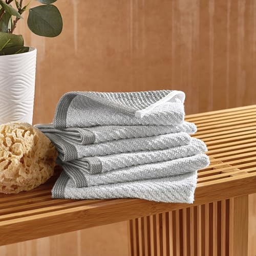 Wellbe 6-Piece Washcloth Set, Quick Dry, Absorbent, Soft, 13” x 13”, White - color: White, size: 6-Piece Washcloth Set