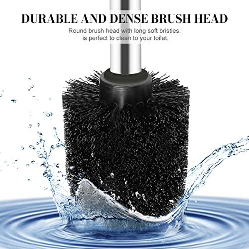 Toilet Brush and Holder, 2 Pack Toilet Brush with 304 Stainless Steel Long Handle, Toilet Bowl Brush for Bathroom Toilet-Ergonomic, Elegant,Durable (Bronze) - color: Bronze