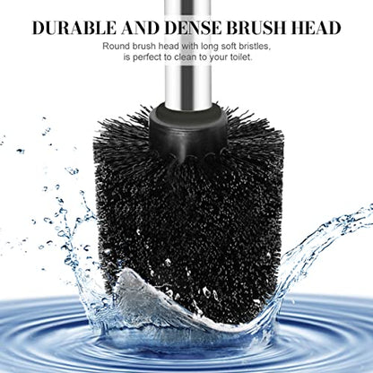 Toilet Brush and Holder, 2 Pack Toilet Brush with 304 Stainless Steel Long Handle, Toilet Bowl Brush for Bathroom Toilet-Ergonomic, Elegant,Durable (Bronze) - color: Bronze