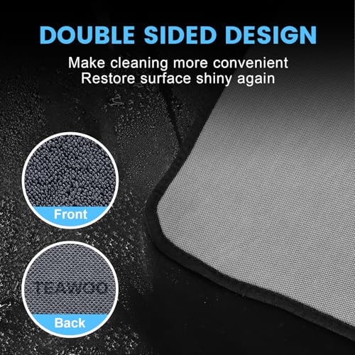 TEAWOO Shiny Wipes Shower Cleaning Cloth, Ultra Absorbent Car Drying Towel, 2 Pack 16 x 24 inch Microfiber Cleaning Cloth for Car, Bath & Househood - size: 6PCS 15.7*23.6 inch