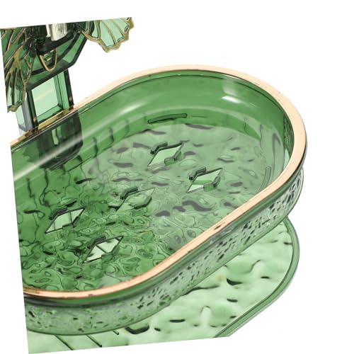 Outanaya Wall Mounted Soap Dish Butterfly Cup Draining Bar Soap Holder for Shower and -Saving Sponge Storage Easy to Install - color: Green