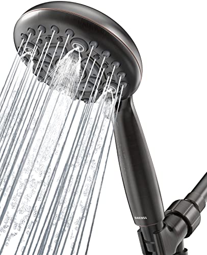 6 Spray Modes High Pressure Handheld Showerhead Set Upgraded | 5 Inches Shower Head with Handheld Spray Oil Rubbed Bronze Handheld Shower Head 60 Inches Stainless Steel Hose-1-Min Install - color: Oil Rubbed Bronze