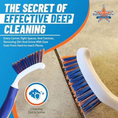 Bring It On Grout Cleaning Brush – Crevice Cleaning Brush with Stiff Nylon Bristles – Heavy-Duty Grout and Tile Cleaner Brush – Scrubbing Brush for Corners, Bathroom, Kitchen, Crevice Gaps - style: Single Brush