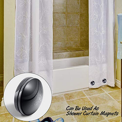 Jetec 12 Pcs/6 Sets Magnetic Curtain Weights No Sew Shower Curtain Magnets Black Plastic Shower Curtains Liner Clips for Light Curtains Tablecloth Liner - color: Black