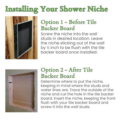 Shower Niche Insert Tile Ready with LED Light, 14x22 Inches – Recessed Wall Niche Insert for Shower Walls – Prefab Bathroom Shelf with Light Bar – Easy Tile Installation, Soft Warm Hue, Rectangle - size: 14x22