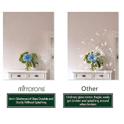 Frameless Wall Mirror 28"x36" Bathroom Vanity Mirror Shatterproof | Modern Wall Mount Mirror, Horizontal & Vertical, Rectangle Mirror for Over Sink, Living Room, Bedroom - size: 28"L x 36"W