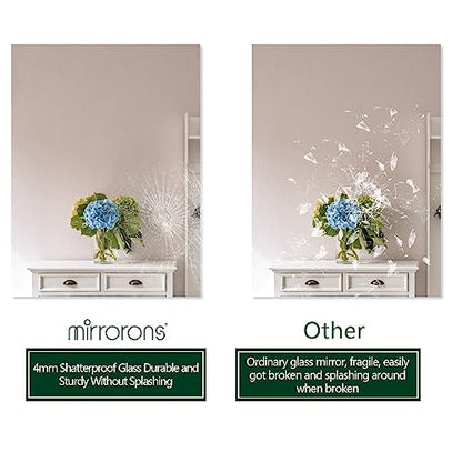 Frameless Wall Mirror 28"x36" Bathroom Vanity Mirror Shatterproof | Modern Wall Mount Mirror, Horizontal & Vertical, Rectangle Mirror for Over Sink, Living Room, Bedroom - size: 28"L x 36"W