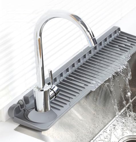 Side Faucet Splash Guard for Kitchen Sink, Can Be Used on Both Side | Sink Protector Trays, Faucet Splash Guard for Kitchen Sink, Bathroom, Corner Sink - color: Gray, size: 1Pcs