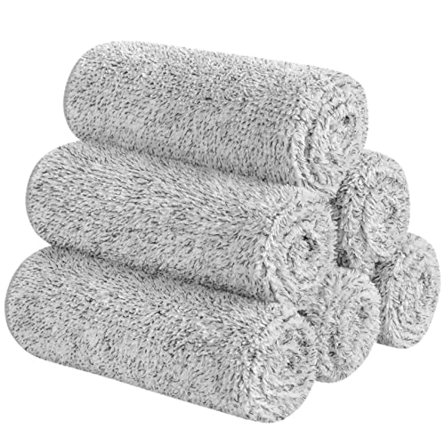 Microfiber Face Towels Soft Washcloths 12Inch x 12Inch 6 Pack Grey | Highly Absorbent Face Cloth,Feel Fingertip Towels,Multi-Purpose Wash Cloths for Bathroom, Gym, Hotel, Spa - color: Grey