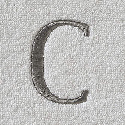 SKL Home Casual Monogram Hand Towel Set, C, 16x26, White 2 Count - color: Casual Monogram Hand Towel Set, size: Hand Towel Set, style: C