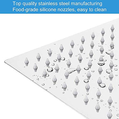 NearMoon Rain Shower Head With Shower Arm, Ceiling Mount Square Shower, Stainless Steel Ceiling Rainfall Showerhead- Waterfall Full Body Coverage (12 Inch, Chrome) - color: Chrome Finish, size: 12 Inch