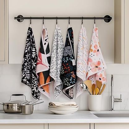 RECYCO Waffle Kitchen Towel Set of 2 - Quick Dry Microfiber Sustainable Dish Towels - Ultra Absorbent Reusable Cleaning Tea Towels - Lightweight Hand Towels,16”x 28”, Boho Oasis - color: Boho Oasis