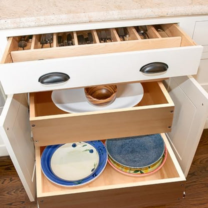 Pull Out Cabinet Organizer 20''W×21''D×16''H Soft Close Slide Out Wood Drawer Shelves for Kitchen, Finished, Bottom Assembly(Cabniet Require Opening >20.5'', Depth>21.5'', Height>16.5'') | Soft Close Wood Kitchen Pullout Drawers for Cabinets Shelves for K