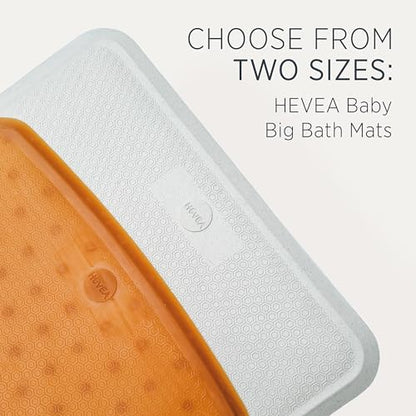 HEVEA Baby & Toddler Bath Mat - 100% Natural Rubber Non Slip Bathtub Mat for Baby - Upcycled, Danish Design - Safe & Sustainable Bathroom Essential (Natural) - color: Natural, size: 21.7" x 12.6" (Rectangular)