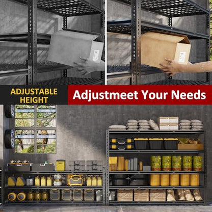 60" W Garage Shelving Heavy Duty 5-Tier Storage Shelves 3030LBS | Metal Shelving Units Heavy Duty for Commercial,Pantry, Kitchen,Warehouse,Basement 60"×24"×72"H - size: 60" W x 24" D x 72" H