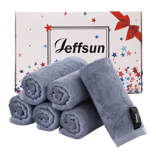 Wash Cloths 6 Pack,Soft Face Towels for Sensitive Skin,13''x13'',Slate Blue | 100% Viscose,Gently Wash Face and Body,Breathable,Absorbent,Easy Rinsed,Fast Dry,Hanging Loop,Face Cleans,Bathroom,Travel Use - color: Slate Blue, size: 13x13 inch-6 Pack