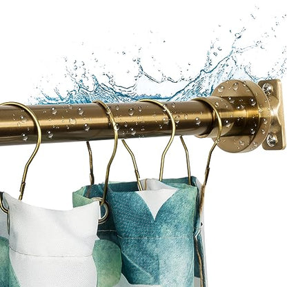Heavy Duty Shower Rod, Adjustable Shower Curtain Rod, Expandable 47-84 Inch, Permanent Mount Shower Rod, Never Rust Stainless Steel for Window Curtain and Closet, Champagne Bronze - color: CHAMPAGNE BRONZE
