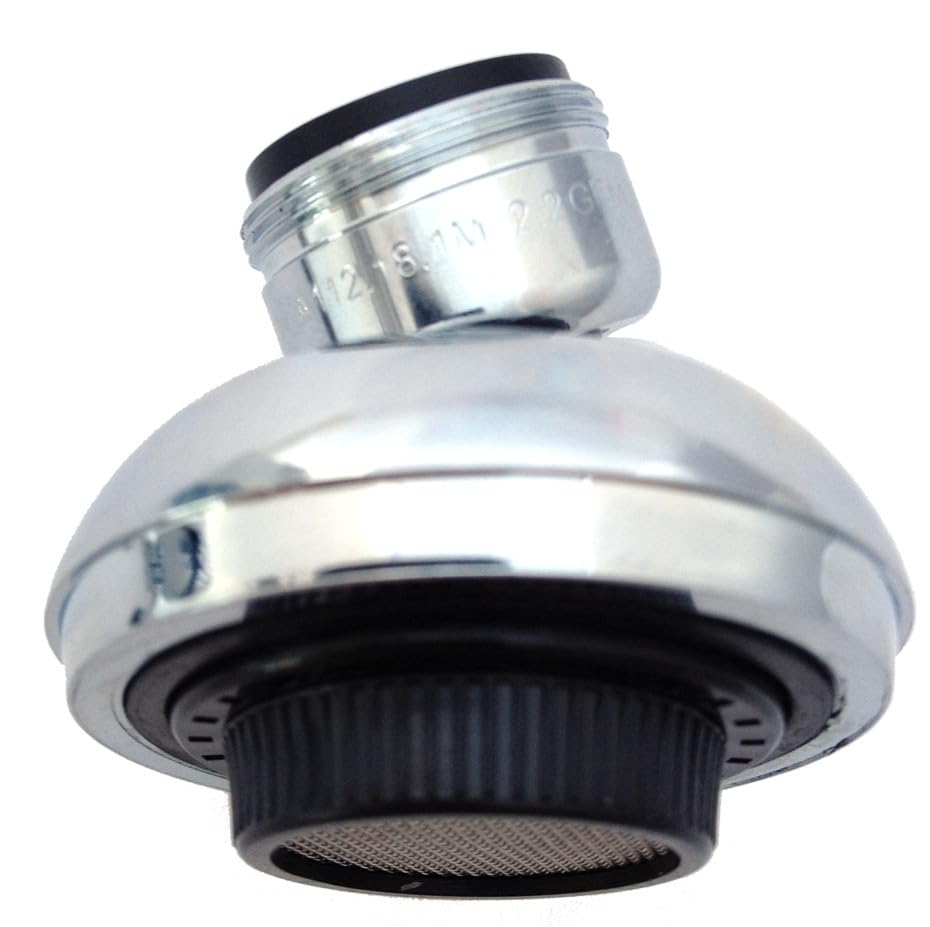 Neoperl Kitchen Swivel Aerator, Chrome, 2.2 GPM, Dual Thread, Stream to Spray, Pressure Compensating, 15/16"-27 and 55/64"-27
