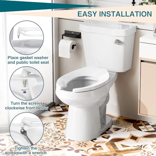 Elongated Open-Front Toilet Seat, Commercial Heavy Duty Seat Without Cover, Never Loosen Design to Reduce Call-Backs, 18.5 Inch White Public Toilet Lid for Office, Church, Hospital - color: White, Open-Front, size: Elongated (19″)