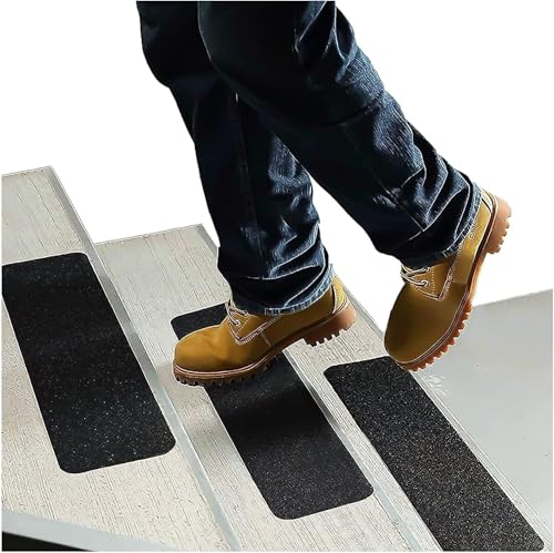 Stair Treads Non-Slip for Wooden Steps Indoor and Outdoor Grip Tape 6"x24" | 5 Pack, Waterproof 80-Grit Adhesive Treads for Concrete Steps, Anti Slip & Strong Non-Skid Traction, Weather Resistant, Black - size: Black, style: 5 Pack