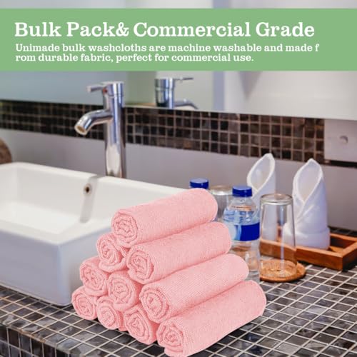 Washcloths 10 Pack Face Towels (12" x 12"), Highly Soft Wash Cloths | Hand Towels, Fast Drying Multi-Purpose Microfiber Cleansing Cloths for Bathroom, Hotel, Spa, and Salon Pink - color: Pink, size: 10Pack
