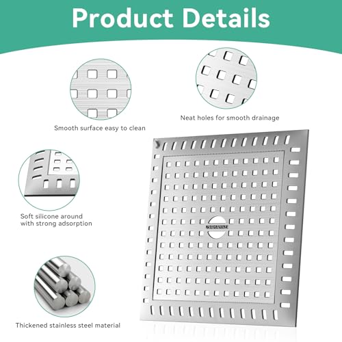 Drain Hair Catcher for Bathroom Sink,4.8" Stainless Steel and Silicone Shower Drain Covers Suitable for Drains and Bathroom Floors 2 Pack (2, Gray) - color: Gray