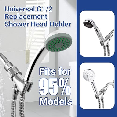 Shower Head Holder Adapter with Solid Brass Metal Ball， Adjustable Handheld Shower Head Holder Fit for Almost Shower Heads，Universal Arm Mount Bracket for Connecting Shower Arm and Hose.