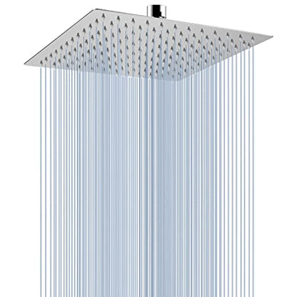 Voolan Rain Shower head, High Pressure Shower Head Made of 304 Stainless Steel, Relaxed Shower Experience Even at Low Water Flow and Pressure (10" Chrome) - color: Chrome, size: 10 Inch