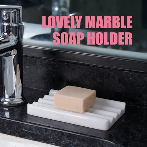 2 Pcs Marble Soap Holder, Soap Dish for Shower, Bathroom, Kitchen, Multi-Function Bar Soaps Holder, Soaps Saver with Water Ripple Design, Soap Tray(Namib Fantasy) - color: Namib Fantasy