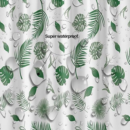 Plastic Shower Liner - Premium PEVA 4G Shower Curtain Liner with Rustproof Grommets and 3 Weighted Magnets, Waterproof Shower Curtains for Bathroom (Green Leaf) - color: Green Leaf, size: 71"W x 71"L (Pack of 1)