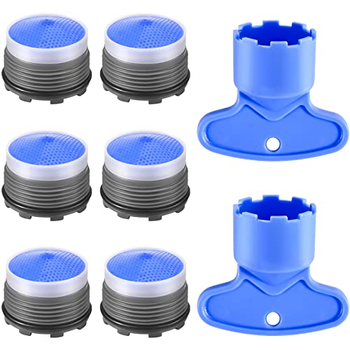 Faucet Aerator M18.5, WeeVeni 6PCS Aerator Replacement for Sink Faucet Flow Restrictor, Kitchen Bathroom Sink Aerators with Key Removal Wrench Tool - style: 18.5MM