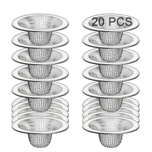 20Pcs Bathroom Sink Drain Strainer Screen Mesh, 2.75'' Stainless Steel Slop Basket Filter Trap Sink Drain Mesh Basket Hair Catcher Filter Cover for Lavatory RV Shower Floor Utility Drain - size: 2.75'' ( 20 Pcs)