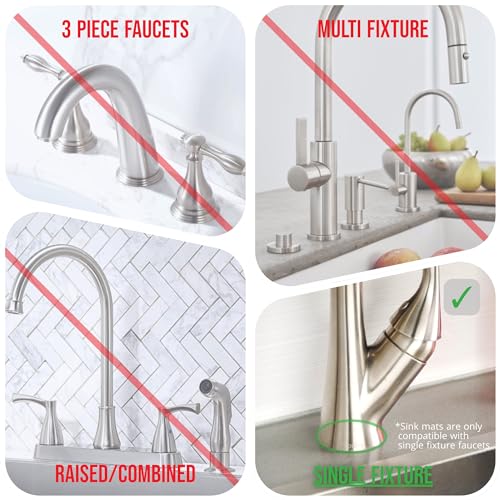 Ternal Original SINKMAT 24in XL Faucet Splash Guard Extra Long Microfiber Sink Drip Catcher Mat Non Slip Countertop Protector Drying Pad for Kitchen Bathroom RV Machine Washable Black - size: 24in