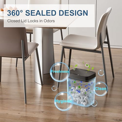 Vanpopubs 2 Pack 2.7 Gal Bathroom Trash Can with Lid, Automatic Trash Can Small Smart Garbage Can Touchless, Slim Motion Sensor Waterproof Plastic Trash Bins for Bedroom Office Kitchen Toilet Black - color: Black
