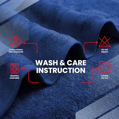 Infinitee Xclusives – Luxury Bath Sheets Towels – 1 Pack 600 GSM (35X70 Inches) – 100% Ring Spun Cotton Large Bath Towels for Bathroom (Tranquil Navy, Bath Sheets - Pack 1) - color: Tranquil Navy, size: Bath Sheet - 1 Pack