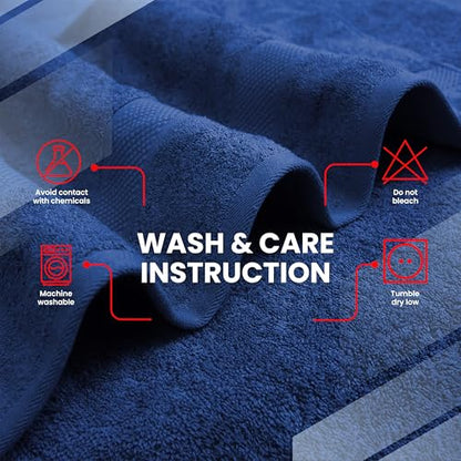 Infinitee Xclusives – Luxury Bath Sheets Towels – 1 Pack 600 GSM (35X70 Inches) – 100% Ring Spun Cotton Large Bath Towels for Bathroom (Tranquil Navy, Bath Sheets - Pack 1) - color: Tranquil Navy, size: Bath Sheet - 1 Pack