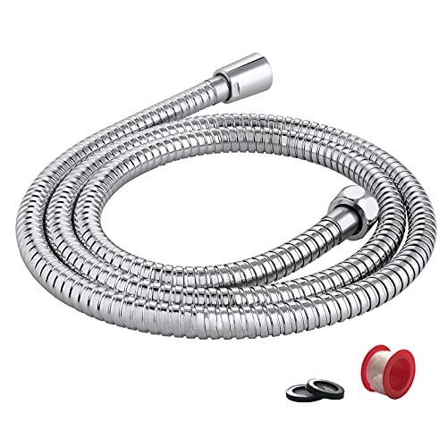 Shower Hose Extension, 72-Inch Extra Long Stainless Steel Shower Hose for Handheld Shower Heads, Ultra-Flexible Shower Hose Replacement with Brass Insert, Chrome - color: Chrome, size: 72 Inch