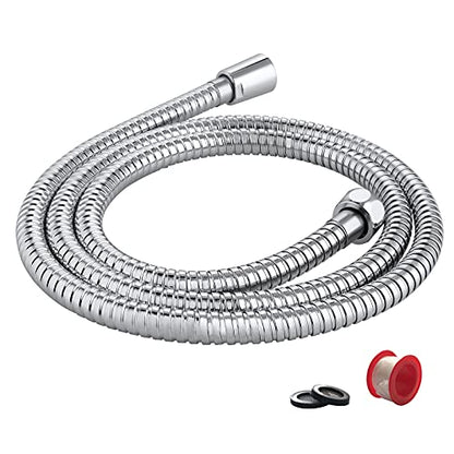 Shower Hose Extension, 72-Inch Extra Long Stainless Steel Shower Hose for Handheld Shower Heads, Ultra-Flexible Shower Hose Replacement with Brass Insert, Chrome - color: Chrome, size: 72 Inch
