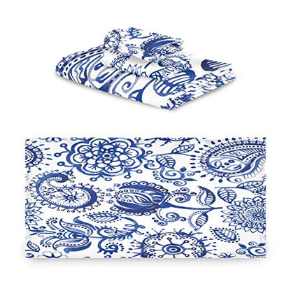 ALAZA Towels Set of 3 Blue Paisley Hand Towel Bath Towel Washcloth Soft Thin Face Guest Towel Kitchen Tea Dish Towels Bathroom Decorations Housewarming Gifts - color: Multi02