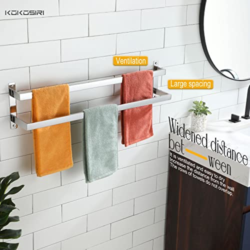 KOKOSIRI Towel Bars Bath Towel Holders 32 Inches Chrome Bathroom 2-Tiers Ladder Towel Rails Wall Mounted Towels Shelves Rack Polished Stainless Steel, B5008CH-L32 - color: Polished Chrome, size: 32-Inch