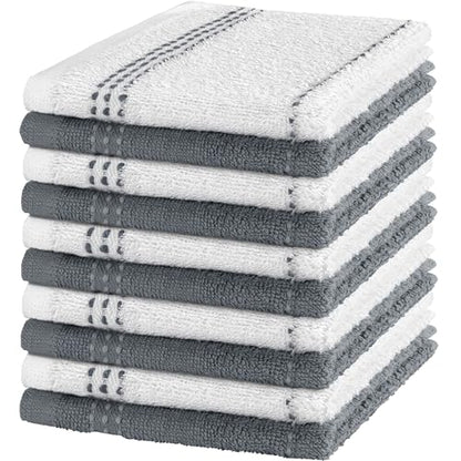 100% Cotton Washcloths 12x12 in, Capuccino Set (10 Pack) - color: Capuccino