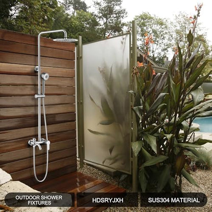 HDSRYJXH Shower Faucet - Shower Faucets Sets Complete, Shower System - Outdoor Shower Kit/Outdoor Shower Fixtures W/ SS304 Shower Head with 3 modes Handheld, Brushed Nickel - color: Brushed Nickel-01